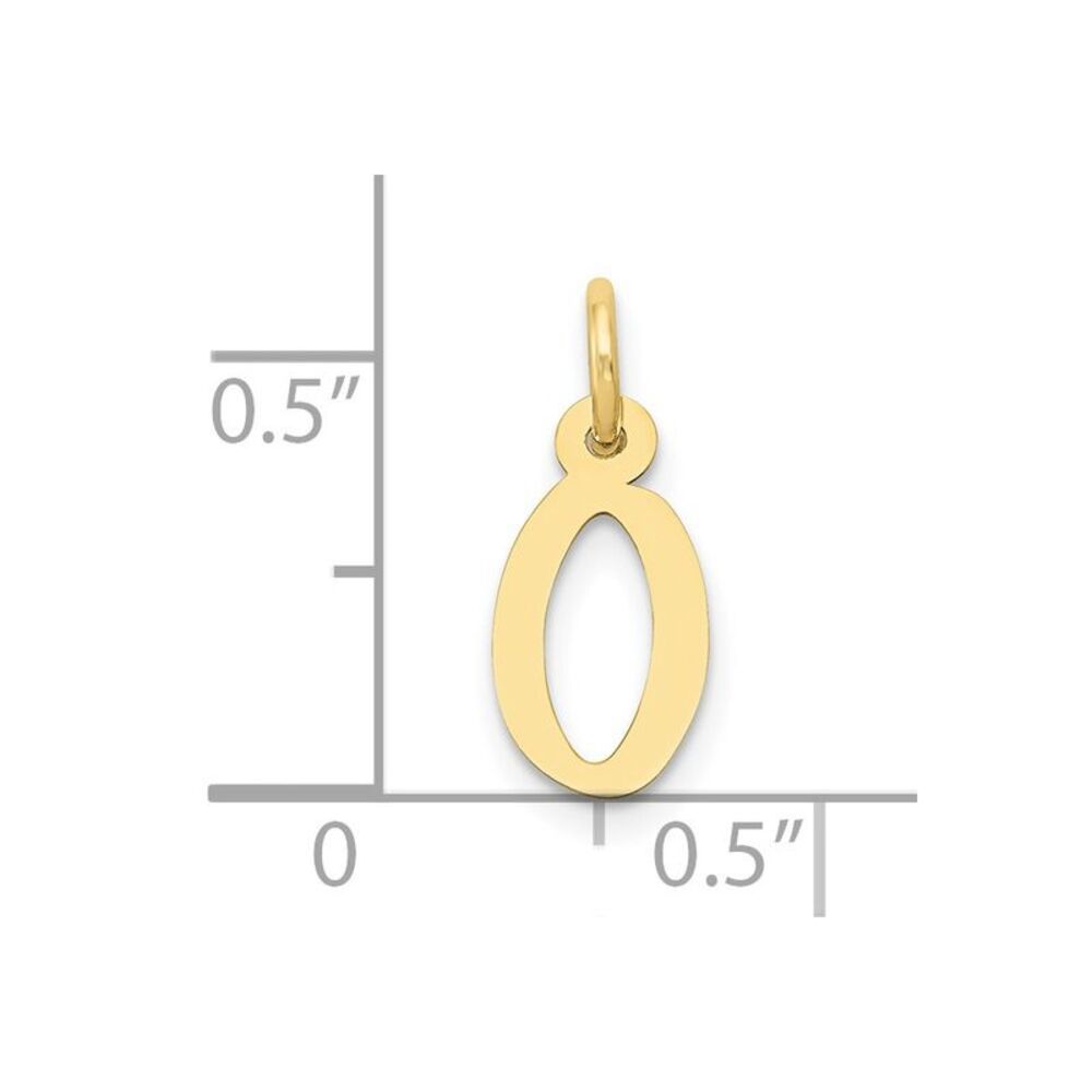 10k Yellow Gold Small Slanted Block Initial O Cha… - image 3